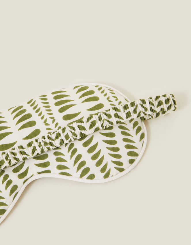 Leafy Block Print Eye Mask, , large