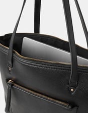 Rachel Zip Front Laptop Tote Bag, Black (BLACK), large