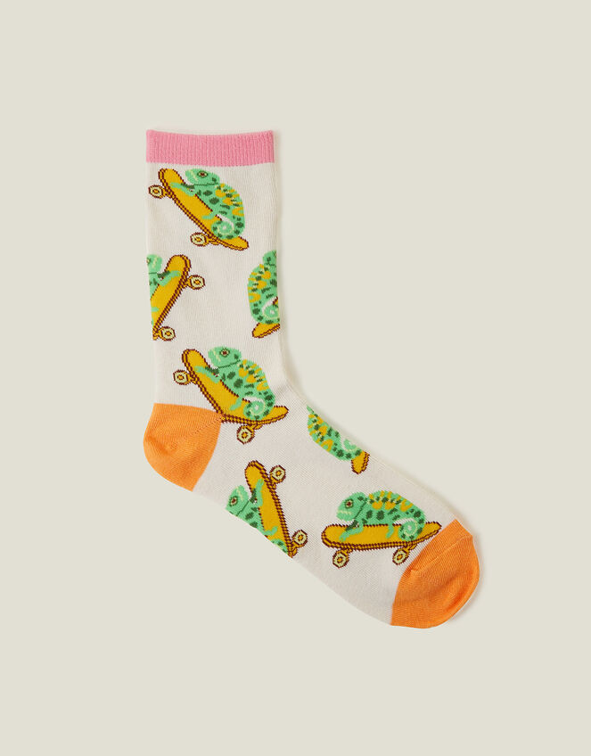 Skating Chameleon Socks, Multi (BRIGHTS MULTI), large