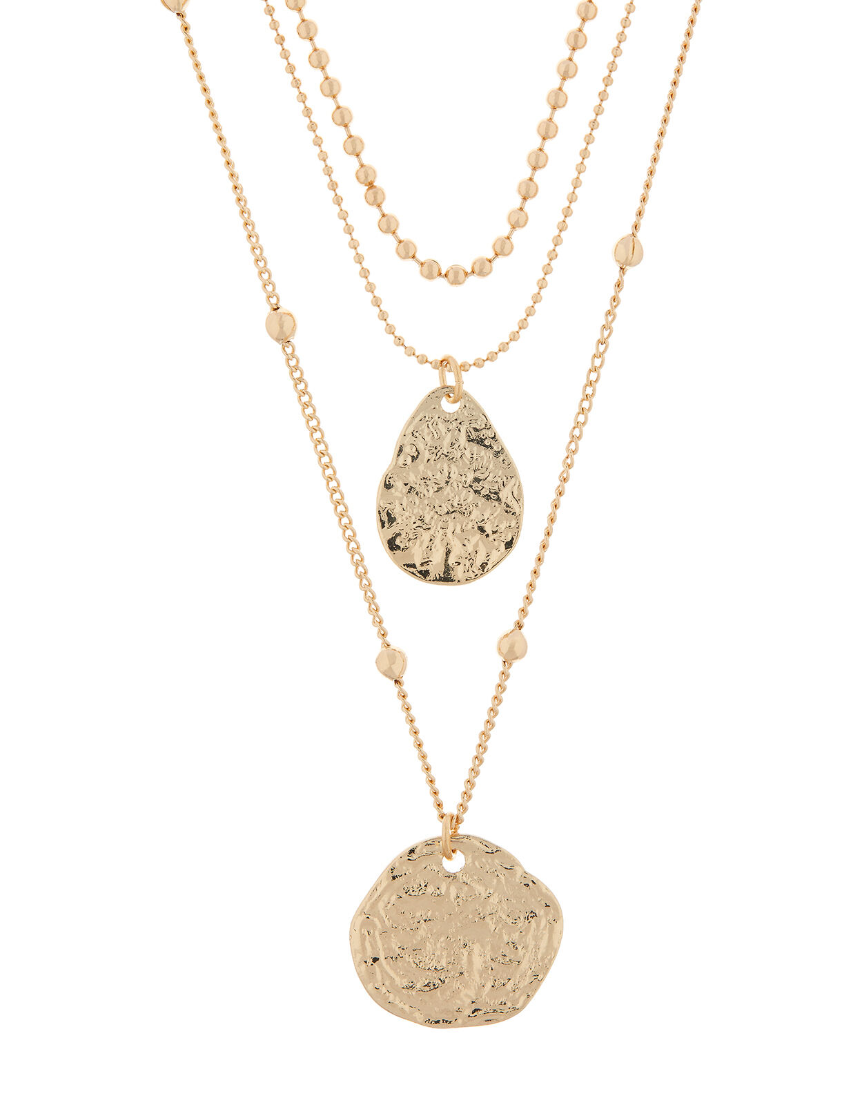 Layered coin necklace gold clearance