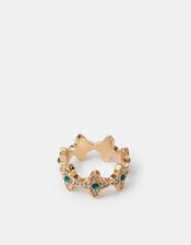Gemstone Clover Ring, Green (GREEN), large