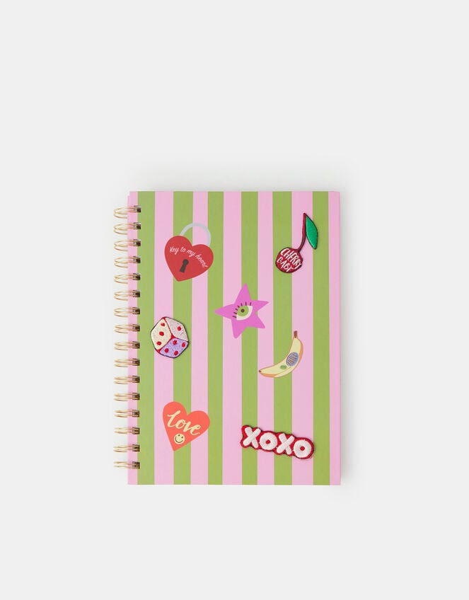 Cherry Stripe Spiral Notebook, , large