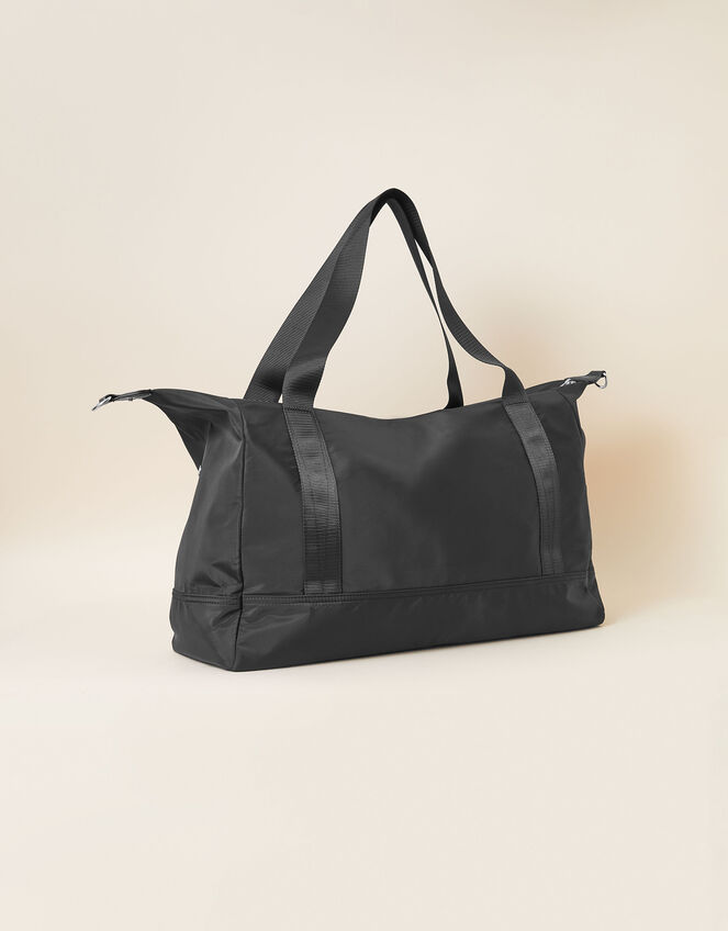 Weekend Bag with Recycled Nylon, Black (BLACK), large