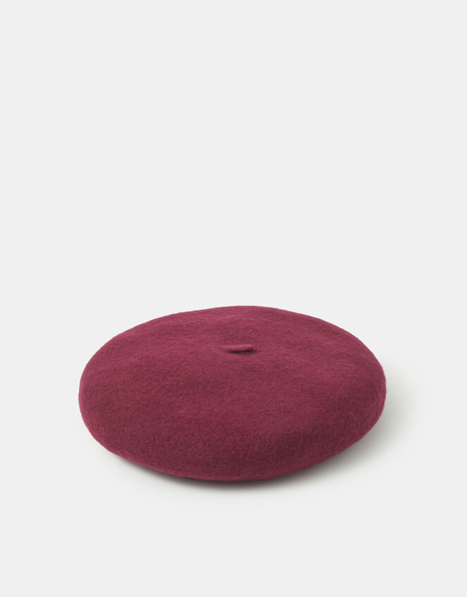 Wool Beret, Red (BURGUNDY), large