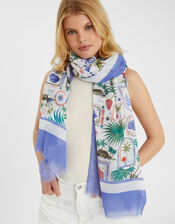 Postcard Print Scarf, , large