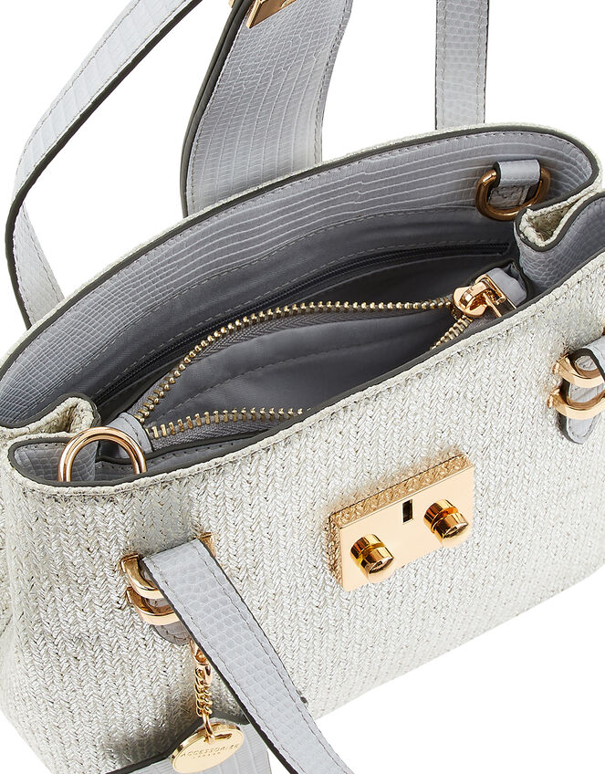 Silver Bucket Bag with Star Keyring, , large