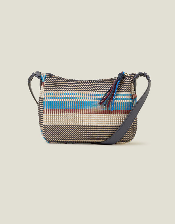 Stripe Woven Cross-Body Bag, , large