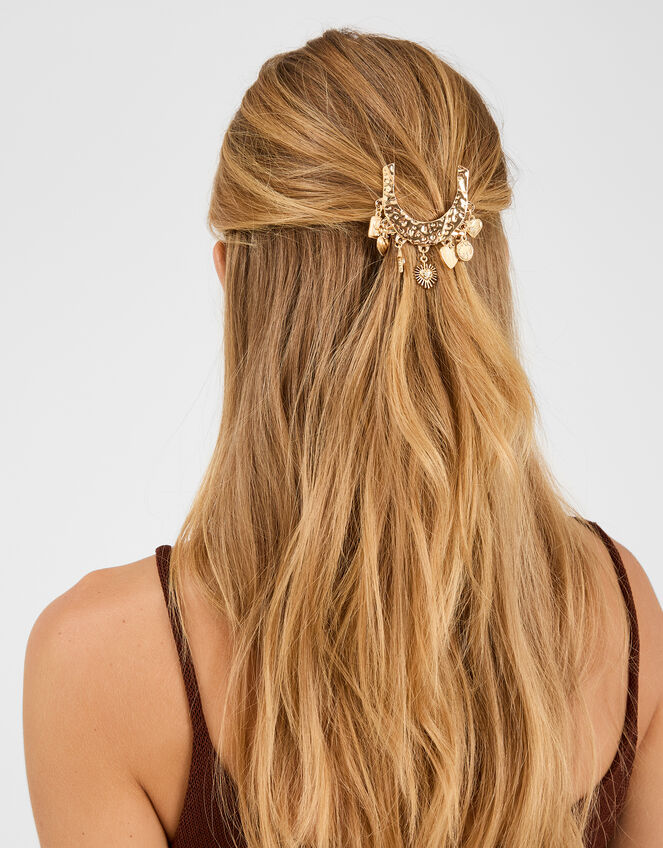 Horseshoe Charm Barrette Hair Clip, , large