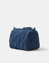 Floral Tapestry Denim Make Up Bag, , large