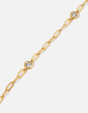 14ct Gold-Plated Sparkle Chain Bracelet, , large