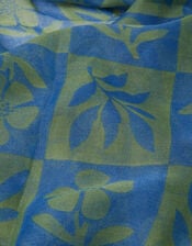 Lightweight Flower Tile Print Scarf, , large