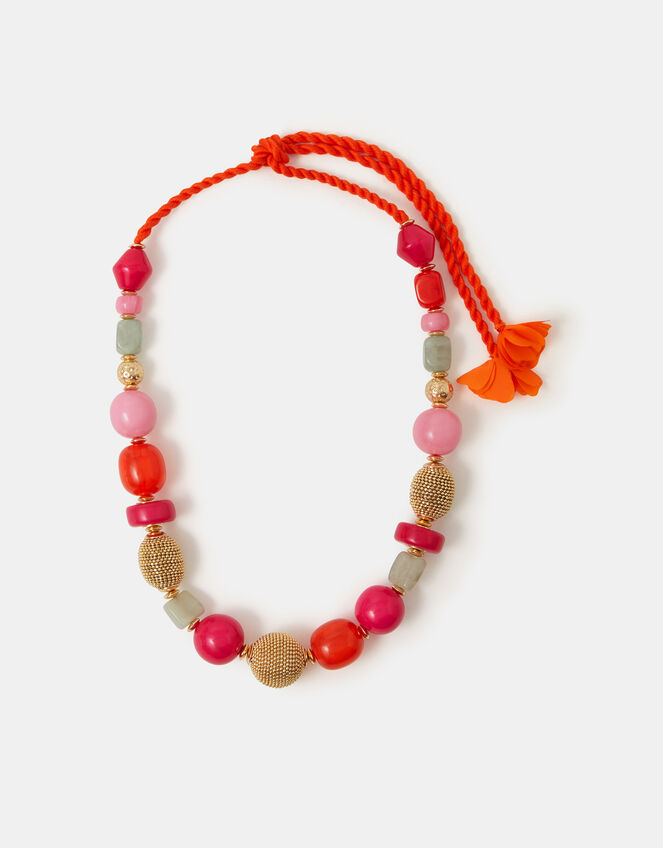 Chunky Resin Beaded Necklace, , large