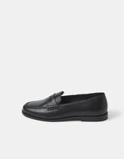 Leather Loafters, Black (BLACK), large