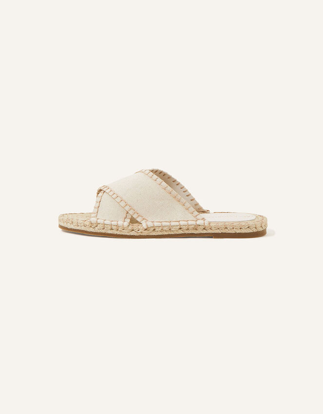 Crossover Strap Espadrille Sandals, Natural (NATURAL), large