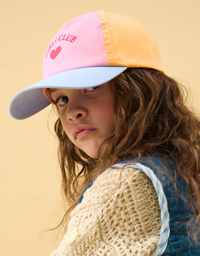 Girls Club Colourblock Baseball Cap, Multi (PASTEL MULTI), large