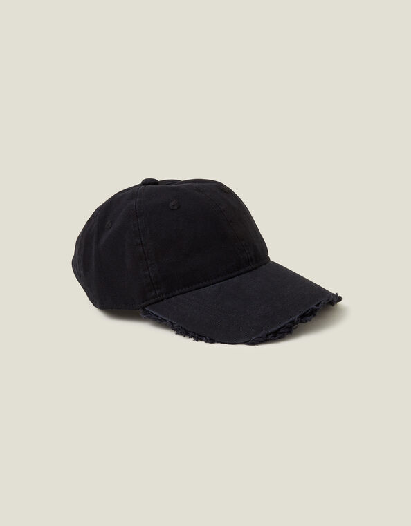 Raw Edge Baseball Cap, Black (BLACK), large