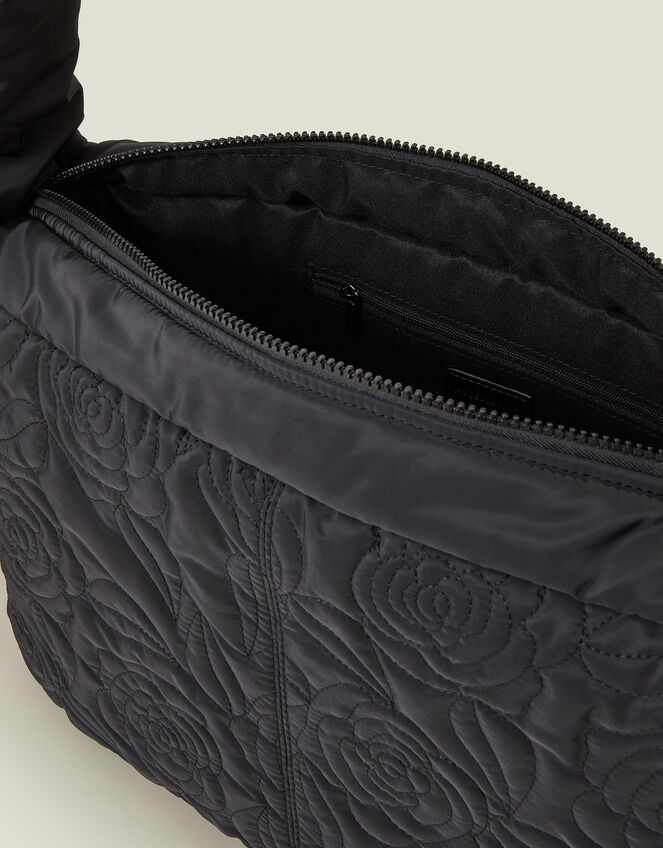 Floral Quilted Shoulder Bag, , large