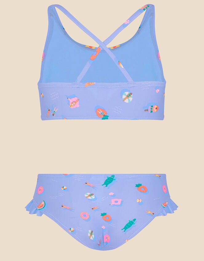 Girls Funshine Bikini Set with Recycled Polyester, Blue (BLUE), large