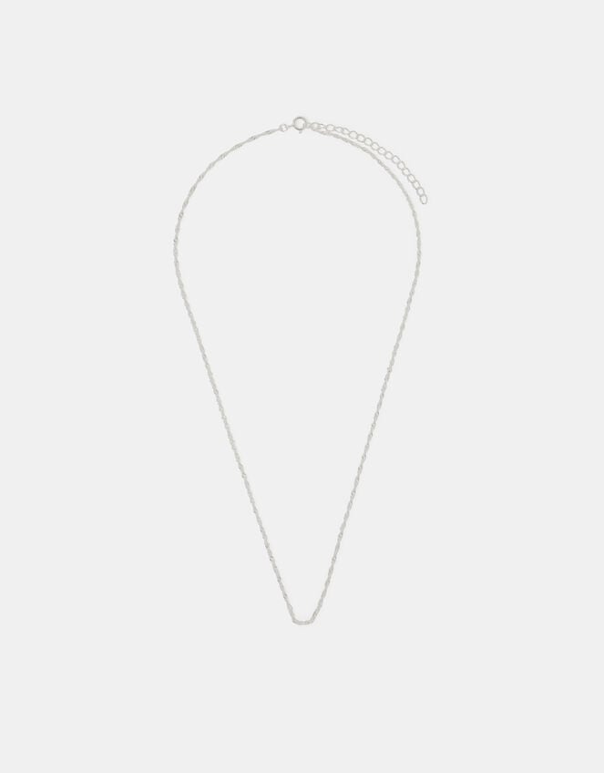 Sterling Silver Twisted Chain Necklace, , large