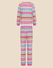 Girls Christmas Fair Isle Pyjama Set, Multi (BRIGHTS-MULTI), large