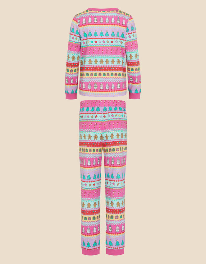 Girls Christmas Fair Isle Pyjama Set, Multi (BRIGHTS-MULTI), large