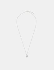 Sterling Silver Pear Cut Pendant Necklace, , large