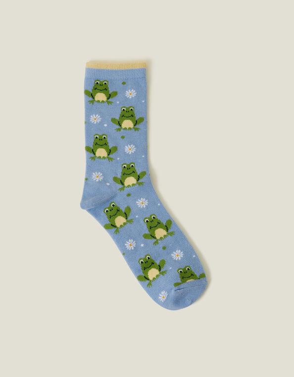 Frog Print Socks, , large