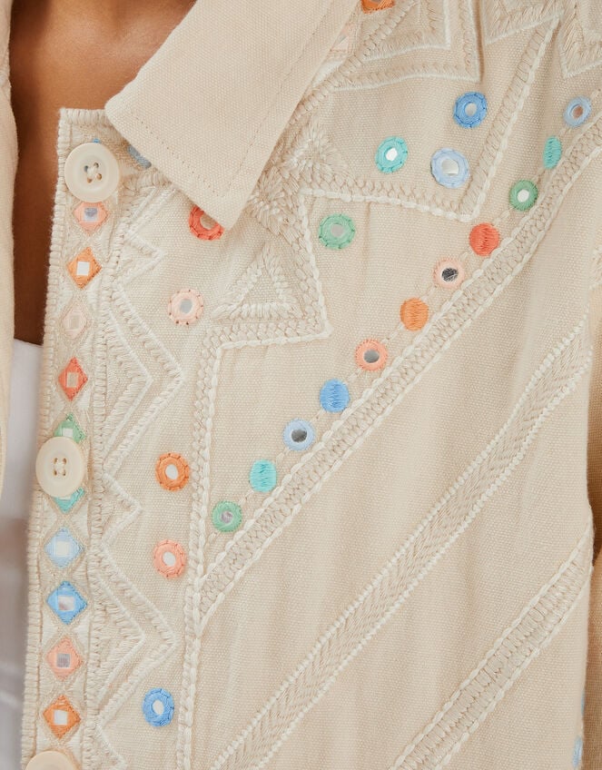 Mirror Embroidered Jacket, Natural (NATURAL), large