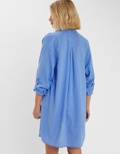 Long Sleeve Beach Cover Up Shirt, Blue (PALE BLUE), large
