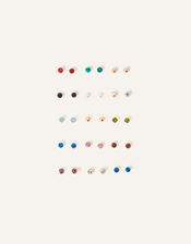 Multi Stone Studs 15 Pack, Multi (PASTEL-MULTI), large
