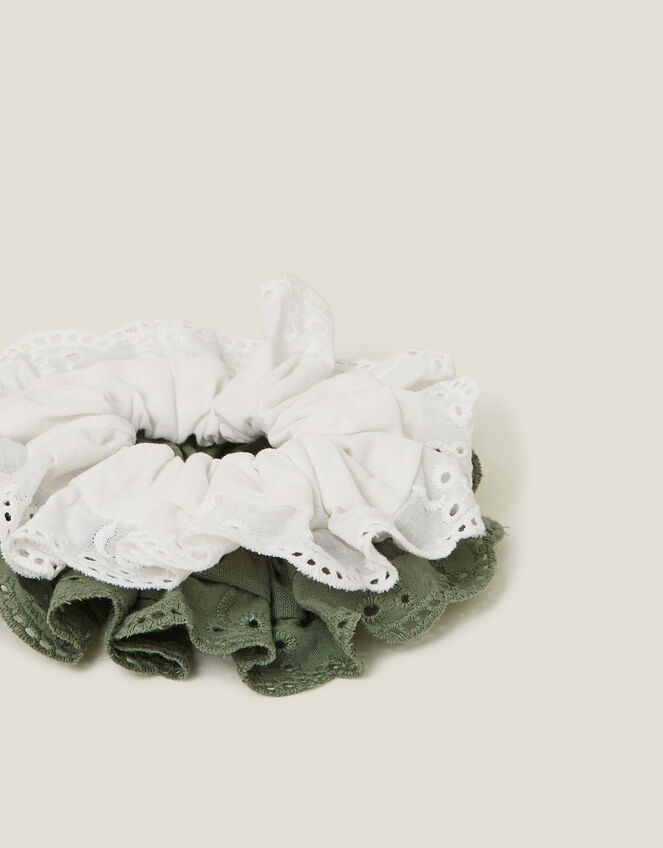 2-Pack Mix Broderie Hair Scrunchies, , large