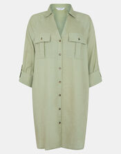 Long Sleeve Shirt Beach Cover-Up, Green (KHAKI), large