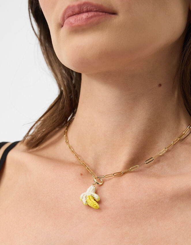 Beaded Banana Jewellery Charm, , large