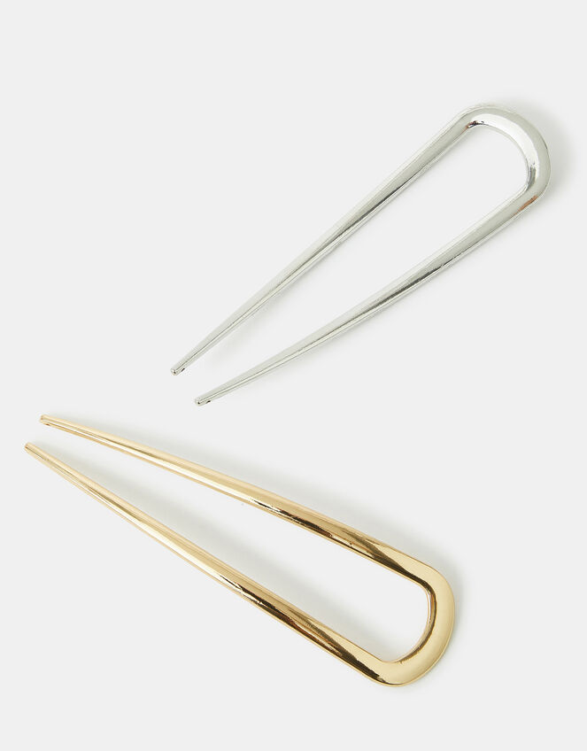 2-Pack Mix Metal French Hair Pins, , large