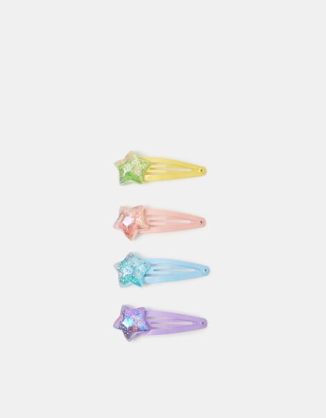 4-Pack Girls Star Hair Clips, , large