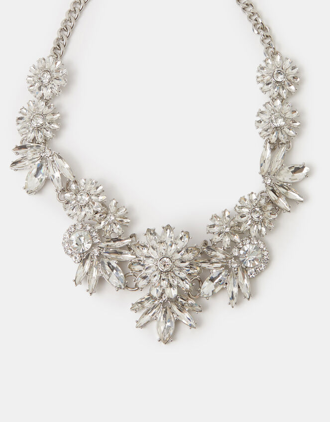 Floral Crystal Statement Necklace, , large