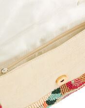 Jasmine Floral Beaded Clutch Bag, , large