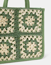 Crochet Raffia Handbag, , large