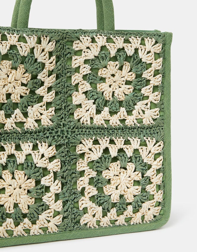Crochet Raffia Handbag, , large