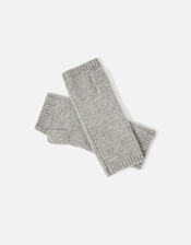 Longline Fingerless Gloves in Cashmere , Grey (GREY), large