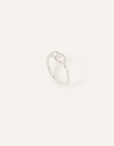 Sterling Silver Twist Ring, Silver (ST SILVER), large