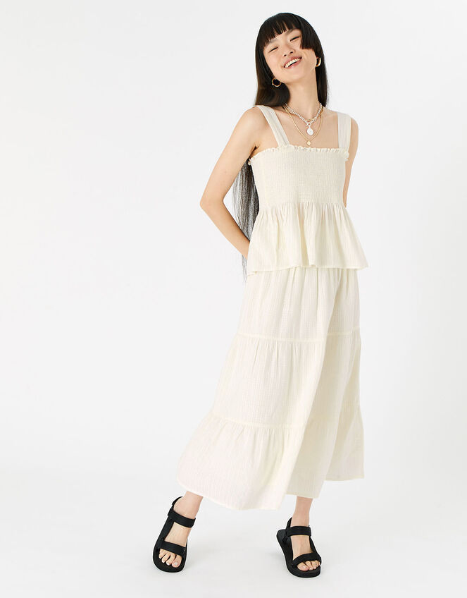 Tiered Beach Skirt, Ivory (IVORY), large