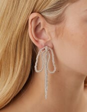 Bead Bow Statement Stud Earrings, , large