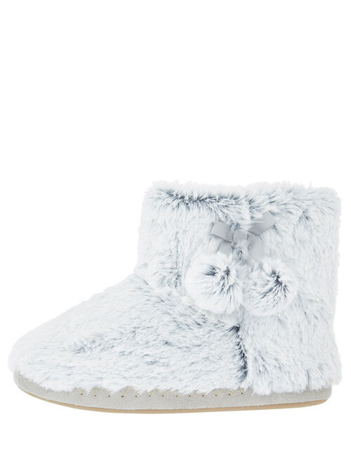 grey fluffy boot slippers