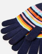 Stripe Stretch Touchscreen Gloves, , large