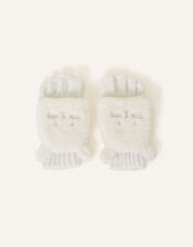 Fluffy Bunny Capped Gloves, Ivory (IVORY), large