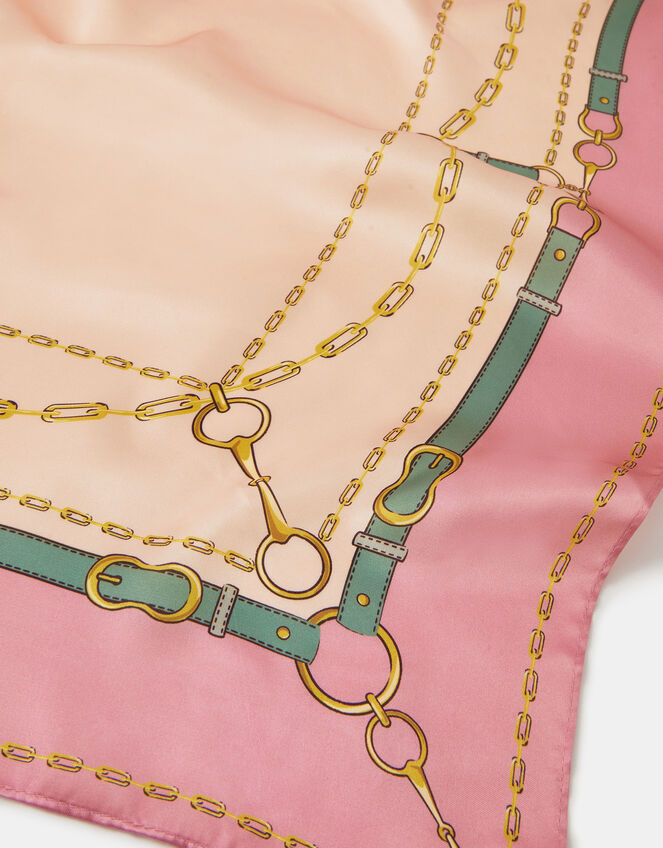 Chain Print Square Satin Scarf, , large