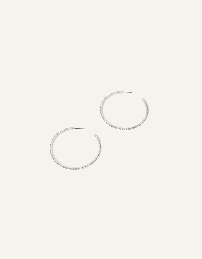 Thin Crystal Hoops, , large