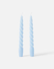Twisted Taper Candle Set, Blue (BLUE), large