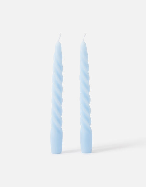 Twisted Taper Candle Set Blue, Blue (BLUE), large